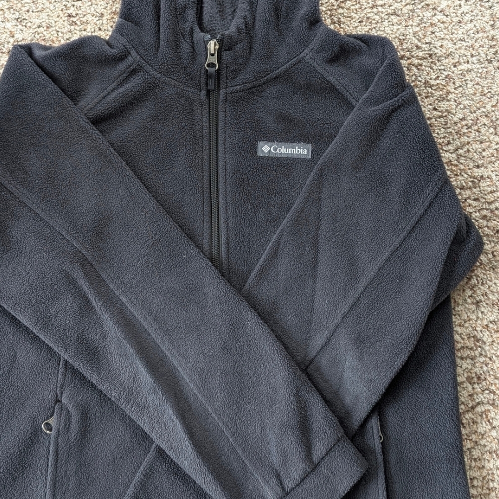 Girls Columbia Black Fleece Jacket Size Large
